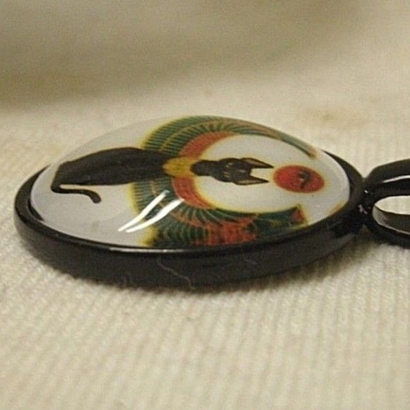 Egyptian Goddess Bast Cat Pendant Necklace - Picture 5 of 7